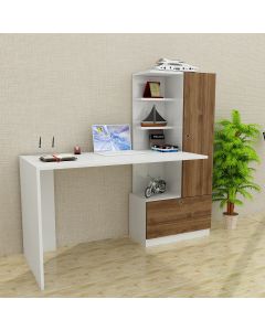 HANAH HOME Radni sa policama Merinos, bela/braon