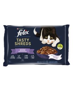 FELIX Vlažna hrana za mačke Tasty shreds 4x80g - 7613287249579