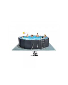 INTEX Bazen sa skimerom, pumpom, merdevinama, pvc 4.78m x 1.24m graphite gray panel pool set - 26384NP