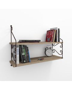 HANAH HOME Zidna polica Seramoni 2'li, braon - 775DCM1697