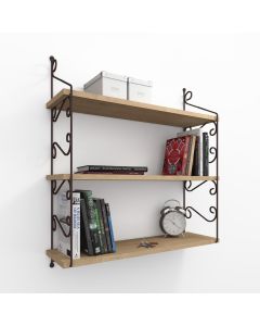 HANAH HOME Zidna polica Seramoni 3'lü, krem