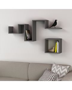 HANAH HOME Zidna polica Follow, antracit - 776HMS1706
