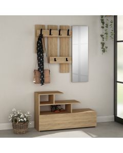 HANAH HOME Cipelarnik sa čivilukom i ogledalom Vesty, bež