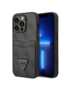LICENSED GUESS GUESS Futrola za iPhone 14 Pro Max 4G DOUBLE CARD TRIANGLE BLACK - GUHCP14XP4TPK