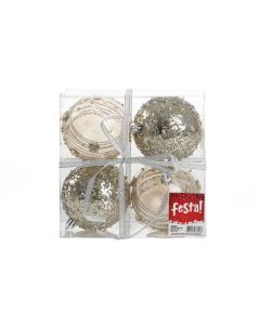 FESTA Novogodišnje kugle, Special zlatne, set 1/4 - 780100