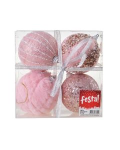 FESTA Novogodišnje kugle Special roze, set 1/4 - 780152
