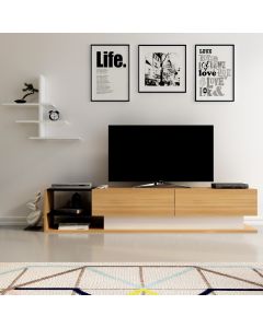HANAH HOME TV komoda Liza, svetlobraon/bela - 788DEC3052