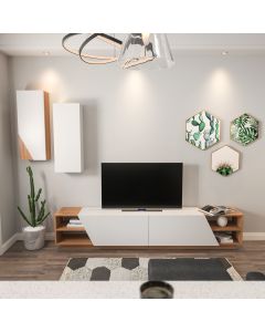 HANAH HOME TV komoda Zebra, bela/braon - 788DEC3089