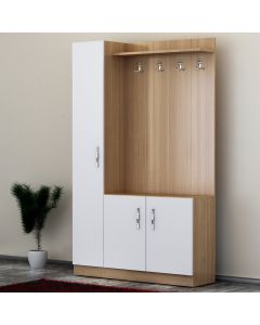 HANAH HOME Ormar za predsoblje sa čivilukom Naturel, braon/bela