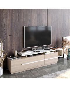HANAH HOME TV komoda Pia, svetlobraon/bela - 788DEC4038