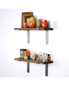 HANAH HOME Set dve zidne police Lam003, braon/crna