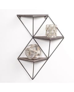 HANAH HOME Zidna polica Wr044, braon/crna