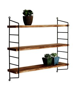 HANAH HOME Zidna polica Wr088, braon/crna