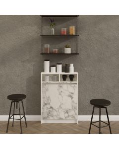 HANAH HOME Rasklopivi konzolni sto Bracked, mermer bela