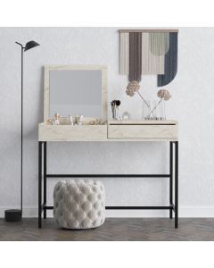 HANAH HOME Sto za šminkanje Linda, mermer krem