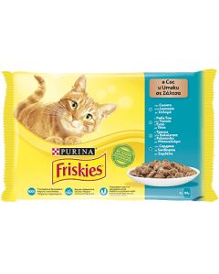 FRISKIES Vlažna hrana za mačke u sosu sa ribom 4x85g - 7613036987394