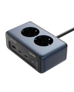 Produzni kabl LDNIO SE3, 2 uticnice, USB, 2xPD, 5u1, GAN, 45W total power