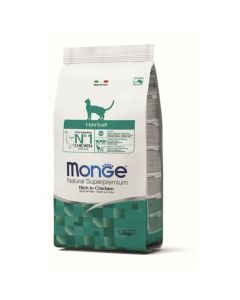 MONGE Hrana za mačke piletina HAIRBALL  1.5KG - 8009470005234