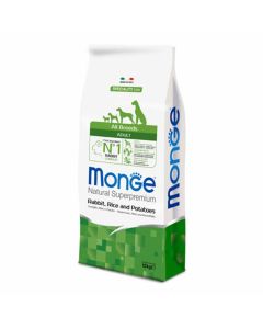 MONGE Hrana za pse zečetina, riža i krompir ALL BREAD ADULT MONOPROTEIN 12Kg - 8009470011150