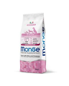 MONGE Hrana za pse svinjetina, pirinač i krompir ALL BREEDS PUPPY&JUNIOR 12Kg - 8009470011624