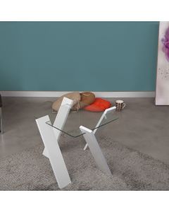HANAH HOME Klub sto Roman mini, bela/staklo - 801CMY2809