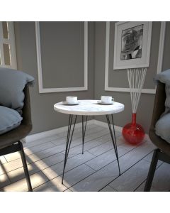 HANAH HOME Pomoćni stočić Sandalf, mermer bela