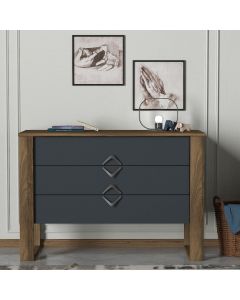 HANAH HOME Komoda za dnevnu sobu Bumerang, braon/antacit