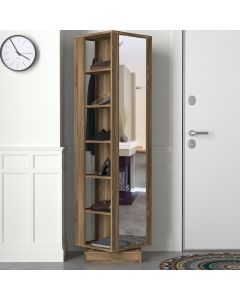 HANAH HOME Ormar za predsoblje sa ogledalom Roll, braon