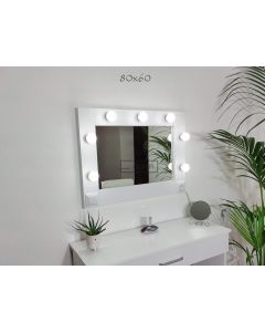 DURA Ogledalo za Šminkanje sa Ramom 80x60 sa 7 LED sijalica MakeUp Mirror Kozmetičko Frizer - DURA1304