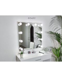 DURA Ogledalo za šminkanje Bez Rama 80x80 sa 10 LED sijalica Frameless MakeUp mirror kozmetičko Frizer - DURA1503