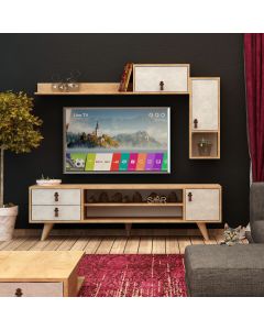 HANAH HOME TV komoda Eleva, bela/krem - 811MDD3010