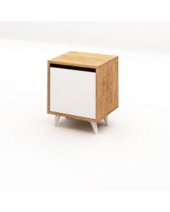 HANAH HOME Noćni ormarić Yeppuga, bela/braon - 811MDD3401