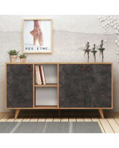 HANAH HOME Komoda Planky, braon/siva - 811MDD3413
