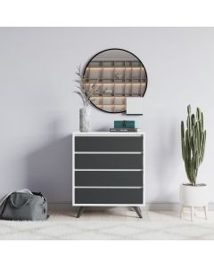 HANAH HOME Komoda Suvera, bela/antracit