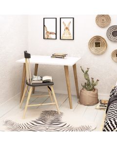 HANAH HOME Radni sto Lery, bela/braon