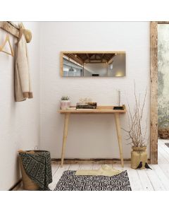 HANAH HOME Konzolni sto sa ogledalom Banevento, svetlo braon