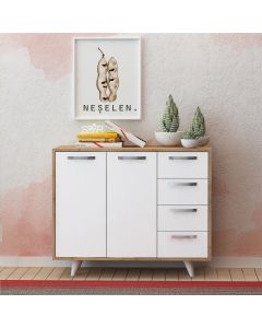 HANAH HOME Komoda Waga, bela/braon