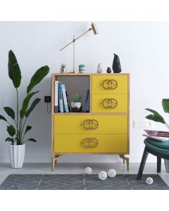 HANAH HOME Komoda za dnevnu sobu Elin, žuta/braon