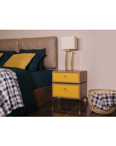 HANAH HOME Noćni ormarić Carter, braon/žuta - 811MDD4132