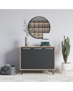 HANAH HOME Komoda Piffa, svetlo braon/antracit