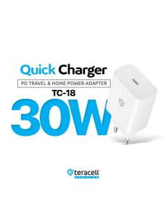 Kucni punjac Teracell Evolution TC-18 PD Fast charging 30W sa PD iPhone lightning kablom beli CE - 223688