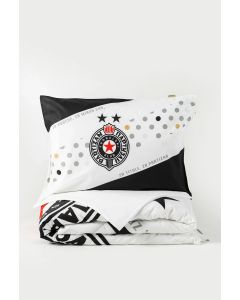 PARTIZAN Set posteljine 140x200cm Za pobede, za miran san, za titule, za Partizan, crna/bela - 820-25
