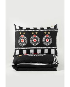 PARTIZAN Set posteljine 140x200cm Tri grba, crna - 820-set.trigrba