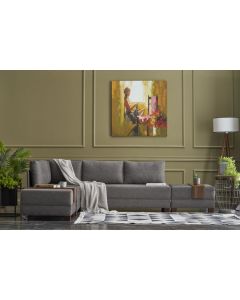 ATELIER DEL SOFA Ugaona garnitura sa tabureom Fly Sofa bed, leva, braon