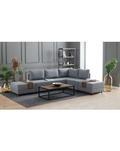 ATELIER DEL SOFA Ugaona garnitura Fly, desna, siva