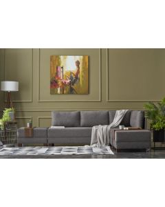 ATELIER DEL SOFA Ugaona garnitura sa tabureom Fly  Sofa bed, desna, braon