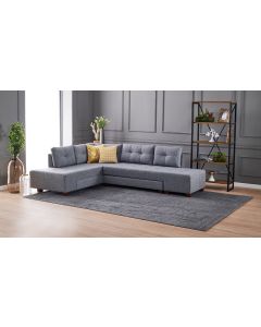 ATELIER DEL SOFA Ugaona garnitura Manama, leva, siva - 825BLC1182