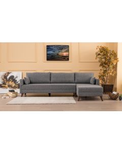 ATELIER DEL SOFA Ugaona garnitura Bella, desna, siva