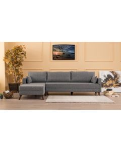 ATELIER DEL SOFA Ugaona garnitura Bella, leva, siva