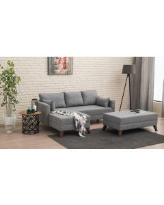 ATELIER DEL SOFA Ugaona garnitura Bella, leva, siva